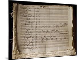 Autograph Sheet Music of Armida, Opera by Gioachino Rossini-null-Mounted Giclee Print