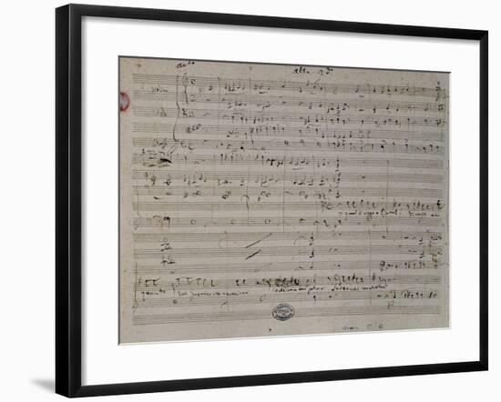 Autograph Sheet Music of Gabriella Di Vergy, Opera by Gaetano Donizetti-null-Framed Giclee Print