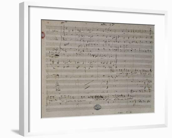 Autograph Sheet Music of Gabriella Di Vergy, Opera by Gaetano Donizetti-null-Framed Giclee Print