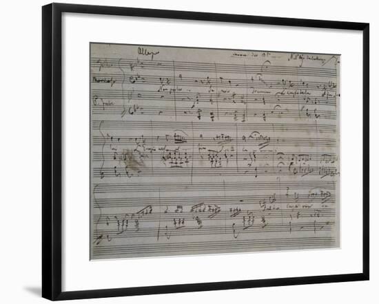 Autograph Sheet Music of Non Parlar, Se Parli Trema, 1824, from Act II of L'Ajo Nell'Imbarazzo-null-Framed Giclee Print