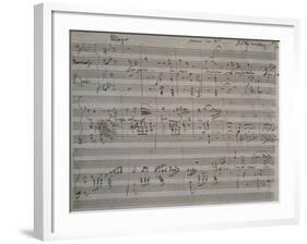 Autograph Sheet Music of Non Parlar, Se Parli Trema, 1824, from Act II of L'Ajo Nell'Imbarazzo-null-Framed Giclee Print