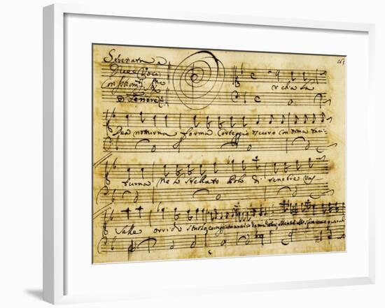 Autograph Sheet Music of Serenade for Three Voices-null-Framed Giclee Print