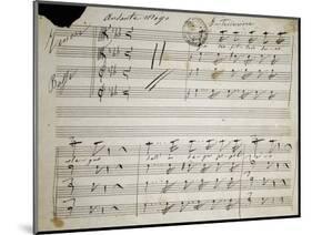 Autograph Sheet Music of Seven Last Words of Our Lord, 1856-Saverio Mercadante-Mounted Giclee Print