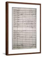 Autograph Sheet Music of Symphony for Large Orchestra, 1864-Saverio Mercadante-Framed Giclee Print