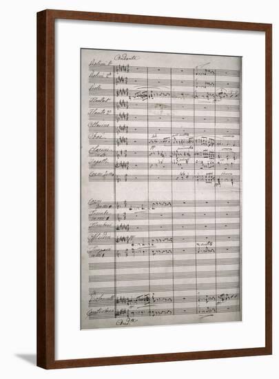 Autograph Sheet Music of Symphony for Large Orchestra, 1864-Saverio Mercadante-Framed Giclee Print