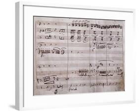 Autograph Sheet Music of the Barber of Seville, Opera Buffa by Gioachino Rossini-null-Framed Giclee Print