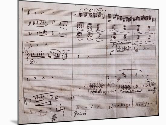 Autograph Sheet Music of the Barber of Seville, Opera Buffa by Gioachino Rossini-null-Mounted Giclee Print