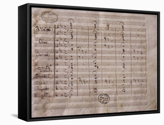 Autograph Sheet Music of the Cantata Il Pianto D'Armonia-null-Framed Stretched Canvas