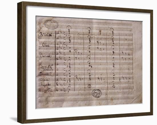 Autograph Sheet Music of the Cantata Il Pianto D'Armonia-null-Framed Giclee Print