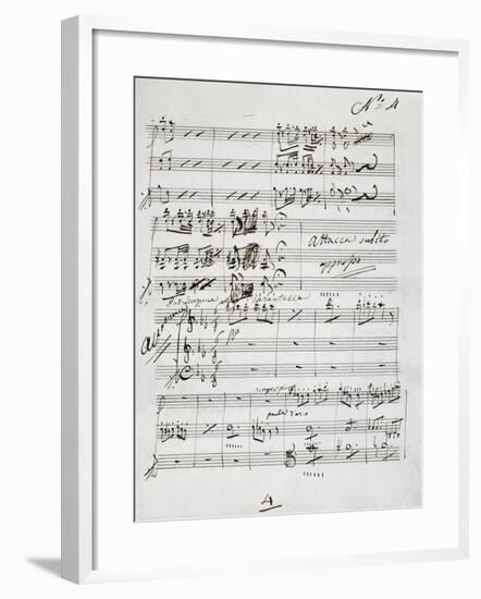 Autograph Sheet Music of Wedding Ball for Francis Duke of Calabria and Maria Sophie of Bavaria-Saverio Mercadante-Framed Giclee Print