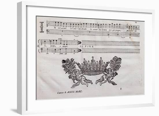 Autograph Sheet Music-Alessandro Marcello-Framed Giclee Print