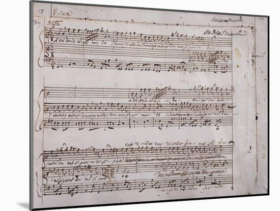 Autograph Sheet Music-Benedetto Marcello-Mounted Giclee Print