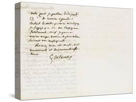 Autographe à Berryer, Champronay par draveil Seine et Oise Juillet 1855-Eugene Delacroix-Stretched Canvas