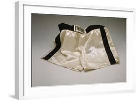 Autographed Fight Trunks from Muhammad Ali's World Championship Fight, 1974-null-Framed Giclee Print