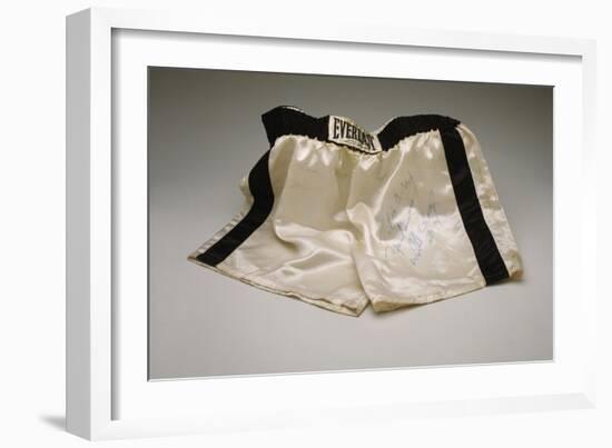 Autographed Fight Trunks from Muhammad Ali's World Championship Fight, 1974-null-Framed Giclee Print