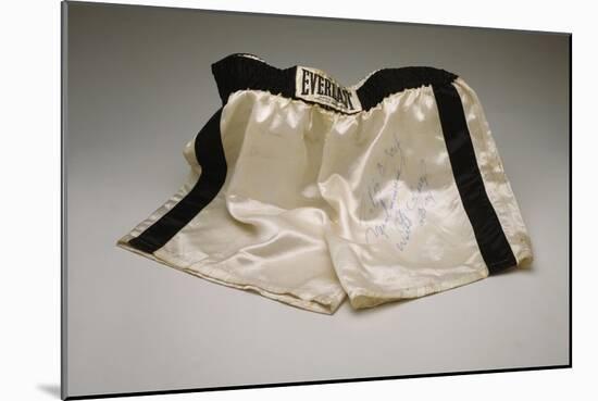 Autographed Fight Trunks from Muhammad Ali's World Championship Fight, 1974-null-Mounted Giclee Print