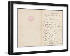 Autographed Letter from Claude Monet to Paul Leon Relating His First Operation-Claude Monet-Framed Giclee Print