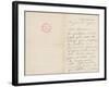 Autographed Letter from Claude Monet to Paul Leon Relating His First Operation-Claude Monet-Framed Giclee Print