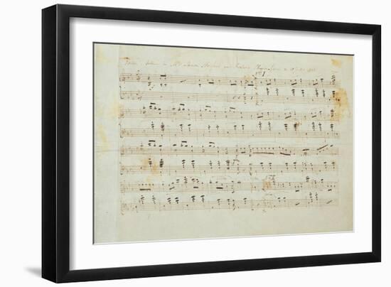 Autographed Manuscript Signed and Dedicated of the Grande Valse Brilliante, Opus 18 in E Flat Major-Fryderyk Chopin-Framed Giclee Print