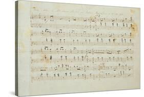 Autographed Manuscript Signed and Dedicated of the Grande Valse Brilliante, Opus 18 in E Flat Major-Fryderyk Chopin-Stretched Canvas