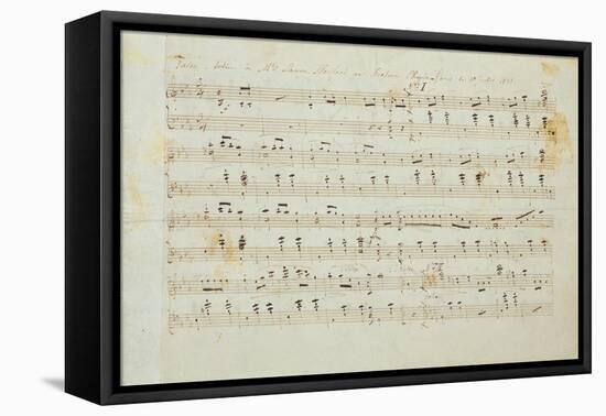 Autographed Manuscript Signed and Dedicated of the Grande Valse Brilliante, Opus 18 in E Flat Major-Fryderyk Chopin-Framed Stretched Canvas