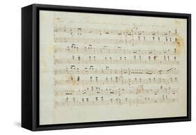 Autographed Manuscript Signed and Dedicated of the Grande Valse Brilliante, Opus 18 in E Flat Major-Fryderyk Chopin-Framed Stretched Canvas