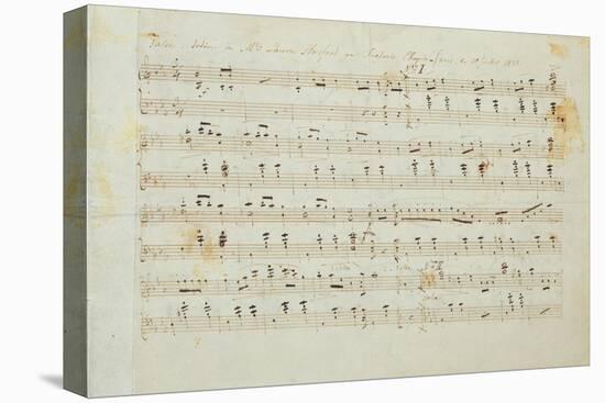 Autographed Manuscript Signed and Dedicated of the Grande Valse Brilliante, Opus 18 in E Flat Major-Fryderyk Chopin-Stretched Canvas