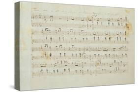 Autographed Manuscript Signed and Dedicated of the Grande Valse Brilliante, Opus 18 in E Flat Major-Fryderyk Chopin-Stretched Canvas