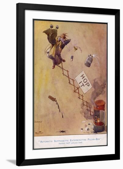 "Automatic Suffragette Exterminating Pillar-Box", a Comment on Militant Suffragettes-Dudley Buxton-Framed Art Print