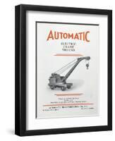 Automatic Transportation Company's Electric Crane Trucks-null-Framed Giclee Print