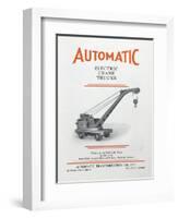 Automatic Transportation Company's Electric Crane Trucks-null-Framed Giclee Print