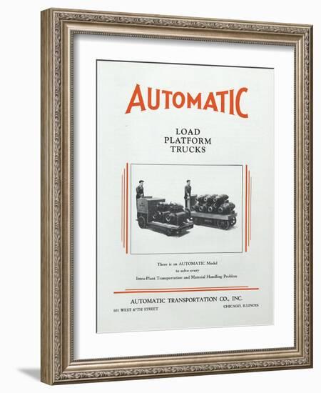 Automatic Transportation Company's Load Platform Trucks-null-Framed Giclee Print