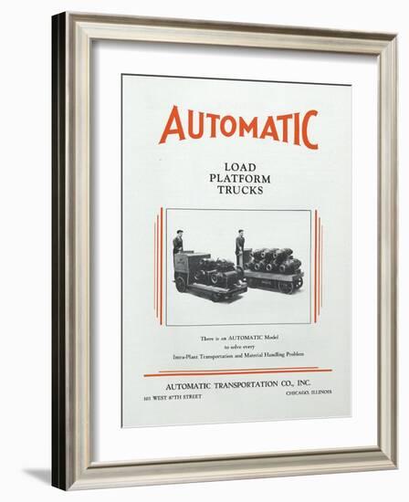 Automatic Transportation Company's Load Platform Trucks-null-Framed Giclee Print