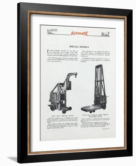 Automatic Transportation Company's Special Models of Automatic Units-null-Framed Giclee Print