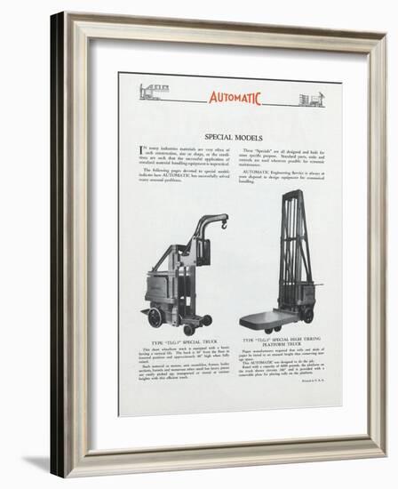 Automatic Transportation Company's Special Models of Automatic Units-null-Framed Giclee Print