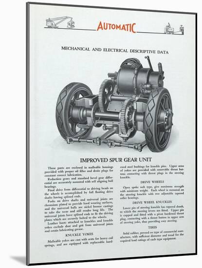 Automatic Transportation Company's Spur Gear Units-null-Mounted Giclee Print