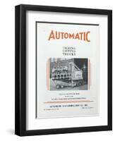 Automatic Transportation Company's Tiering Lifting Trucks-null-Framed Giclee Print