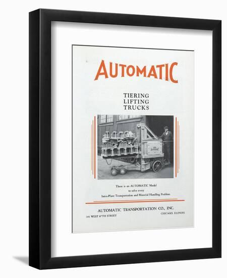 Automatic Transportation Company's Tiering Lifting Trucks-null-Framed Giclee Print