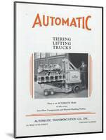 Automatic Transportation Company's Tiering Lifting Trucks-null-Mounted Giclee Print