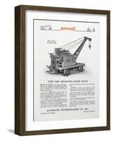 Automatic Transportation Company's Type Ceg Revolving Crane Truck-null-Framed Giclee Print