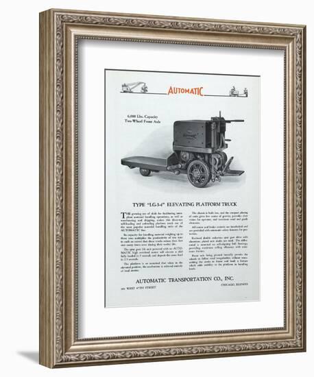 Automatic Transportation Company's Type Lg-3-4 Elevating Platform Truck-null-Framed Giclee Print