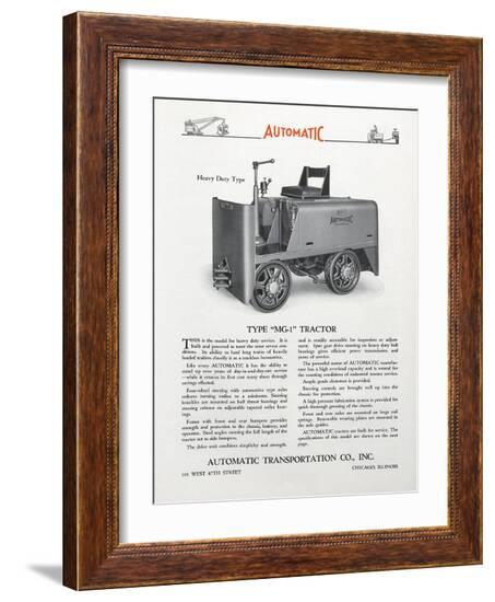 Automatic Transportation Company's Type Mg-1 Tractor--Framed Giclee Print