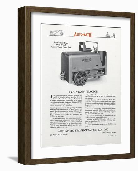 Automatic Transportation Company's Type TGN-4 Tractor-null-Framed Giclee Print