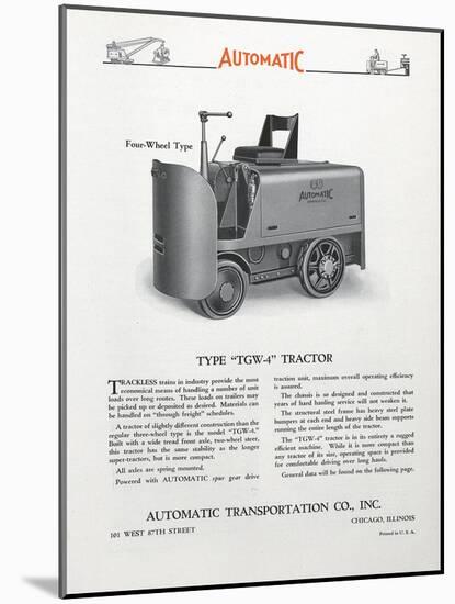 Automatic Transportation Company's Type TGW-4 Tractor-null-Mounted Giclee Print