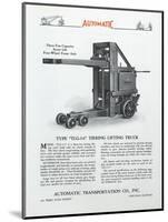 Automatic Transportation Company's Type Tlg 3-6 Tiering Lifting Truck-null-Mounted Giclee Print