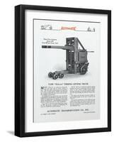 Automatic Transportation Company's Type Tlg 3-6 Tiering Lifting Truck-null-Framed Giclee Print