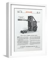 Automatic Transportation Company's Type Tlg 3-6 Tiering Lifting Truck-null-Framed Giclee Print