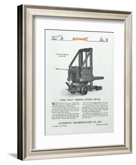 Automatic Transportation Company's Type Tlg- 5 Tiering Lifting Truck--Framed Giclee Print