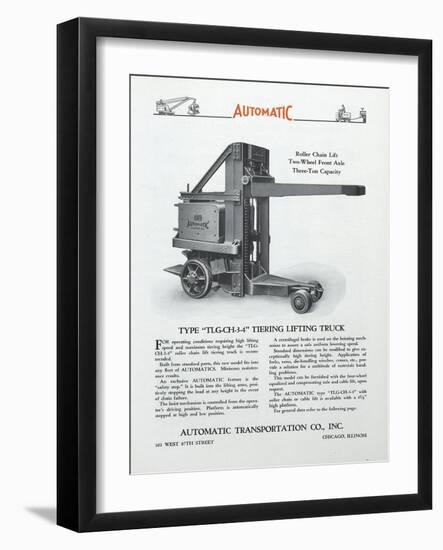 Automatic Transportation Company's Type Tlg-Ch 3-4 Tiering Lifting Truck-null-Framed Giclee Print