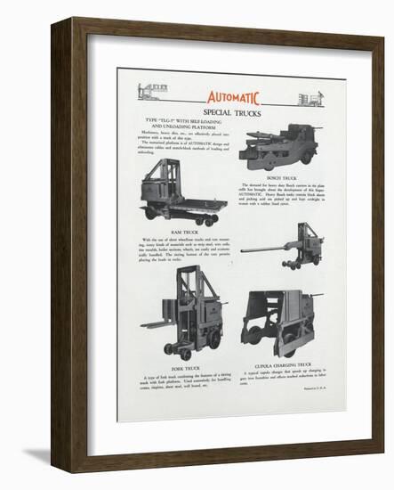 Automatic Transportation Company's Various Special Models of Automatic Units-null-Framed Giclee Print